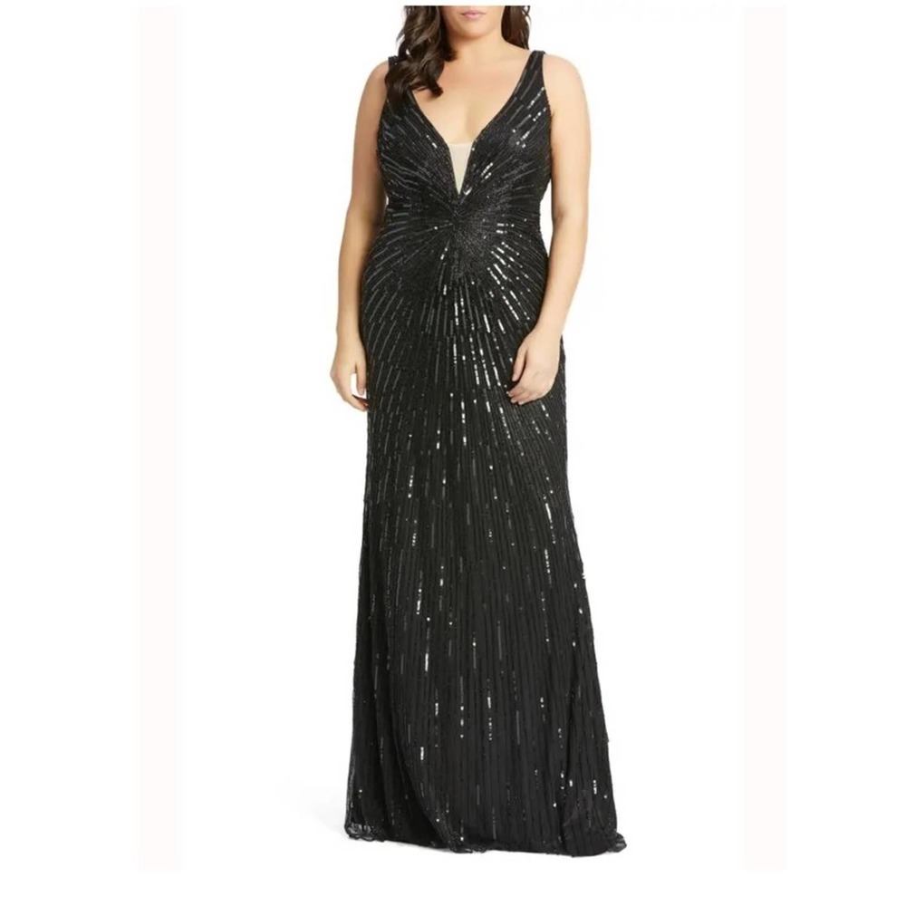 Mac Duggal Black Sequin Gown